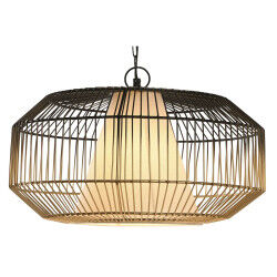 Suspension DKD Home Decor 42 x 42 x 23 cm Noir Doré Fer 50 W