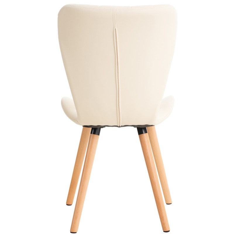 Lot de 2 chaises Elda, simili cuir crème