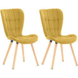 Lot de 2 chaises Elda en velours jaune