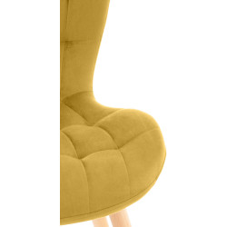Ensemble de 2 chaises Elda en velours jaune