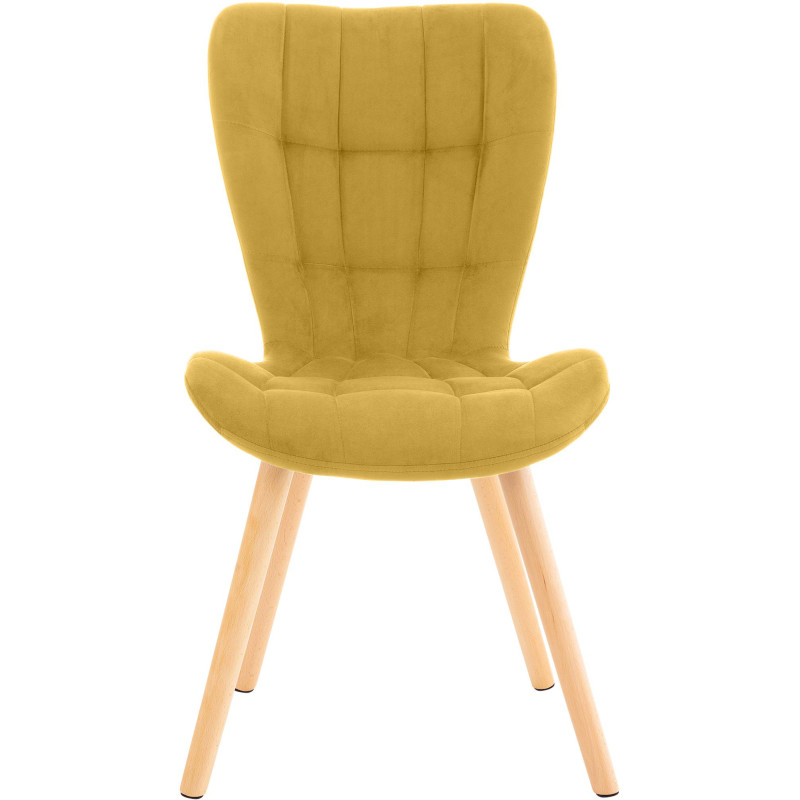 Ensemble de 2 chaises Elda en velours jaune