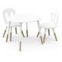 Set 1 table + 2 chaises - FIMIANA - Style scandinave - Blanc mat / Chene kronberg - DEMEYERE