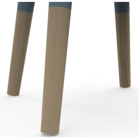 Set 1 table + 2 chaises FIRMIANA - style scandinave - coloris : bleu orage & bois naturel - DEMEYERE