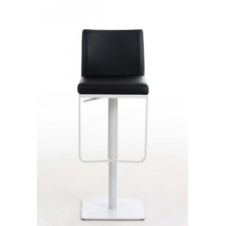 Tabouret de bar Panama W en cuir artificiel noir