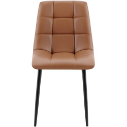 Lot de 4 chaises de salle à manger Antibes simili cuir marron foncé