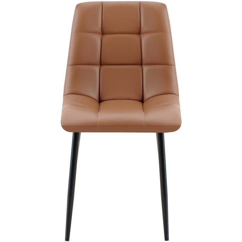 Lot de 4 chaises de salle à manger Antibes simili cuir marron foncé