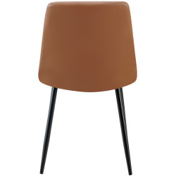 Lot de 4 chaises de salle à manger Antibes simili cuir marron foncé