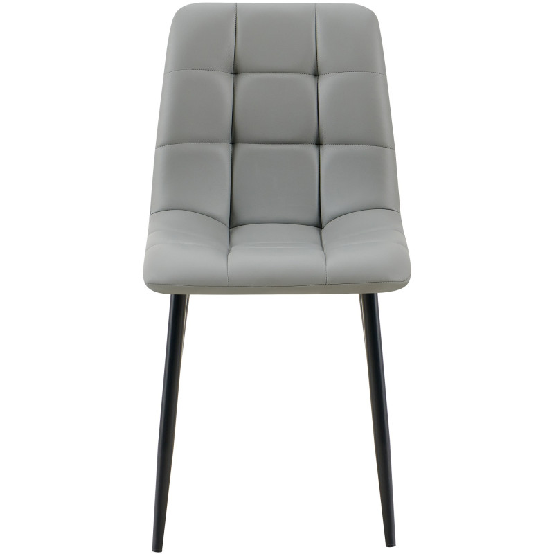 Lot de 4 chaises de salle à manger Antibes simili cuir gris clair