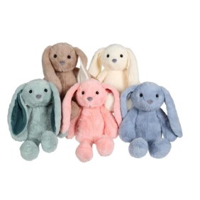 Peluche Lapin Trendy Bunny - GIPSY TOYS - Bleu, 28 cm