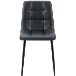 Lot de 4 chaises de salle à manger Antibes simili cuir noir