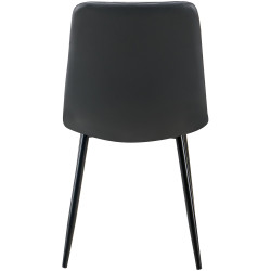 Lot de 4 chaises de salle à manger Antibes simili cuir noir