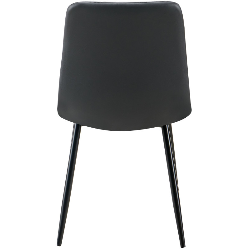 Lot de 4 chaises de salle à manger Antibes simili cuir noir