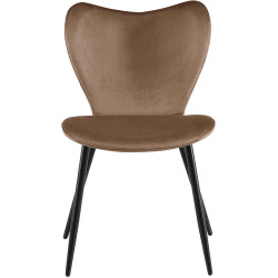 Chaise de salle à manger Maika en velours marron