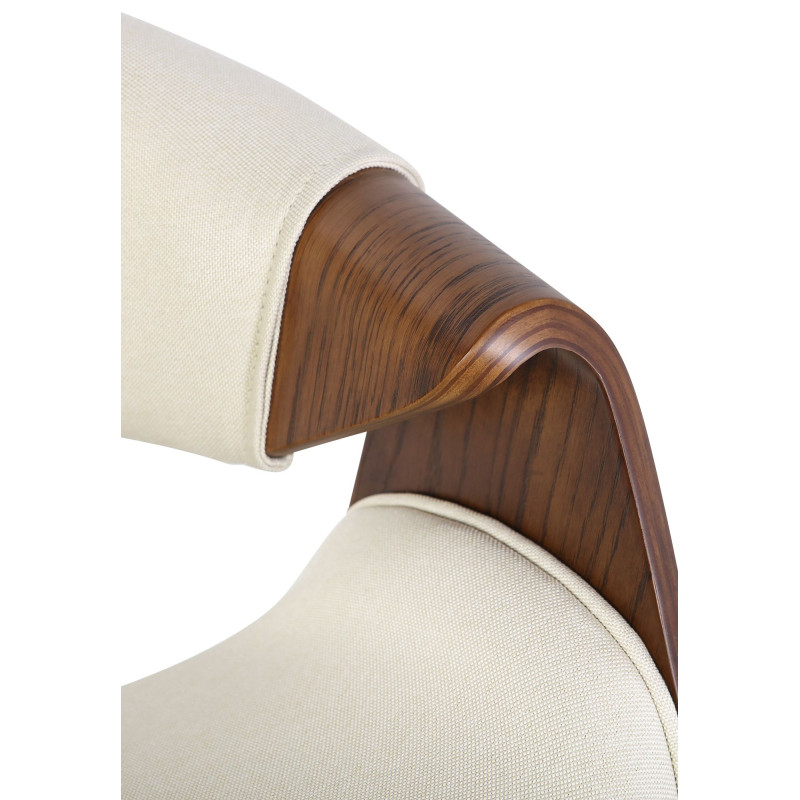 Lot de 2 chaises de salle à manger en tissu Foley chêne/crème