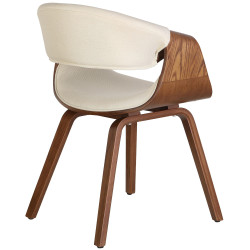 Lot de 2 chaises de salle à manger en tissu Foley chêne/crème