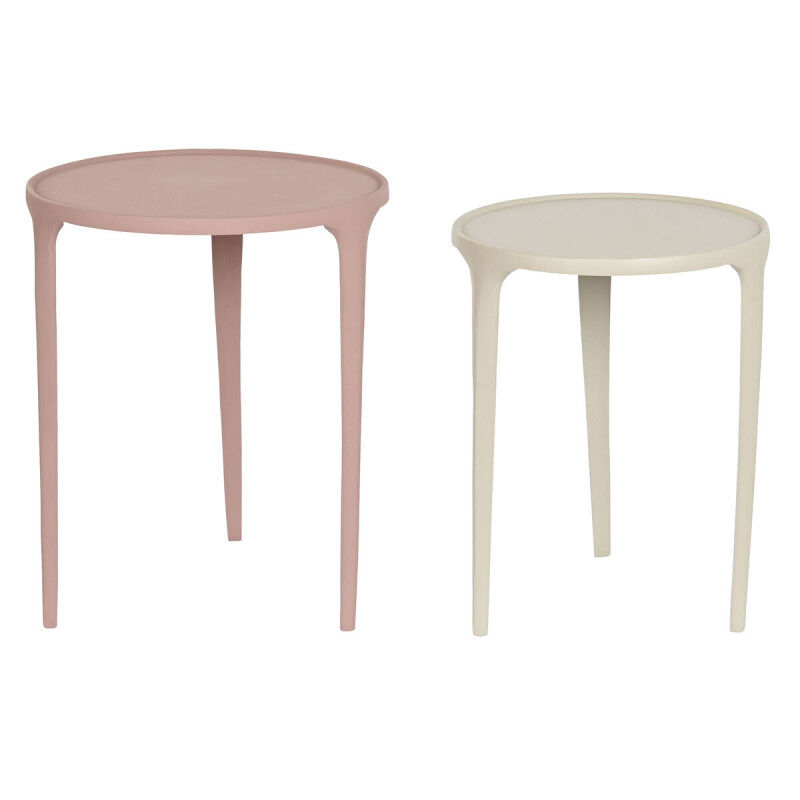 Jeu de 2 tables DKD Home Decor Beige Rose 40 x 40 x 50 cm