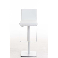 Tabouret de bar Panama W en cuir artificiel blanc