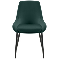 Lot de 2 chaises de salle à manger Elmira velours noir vert