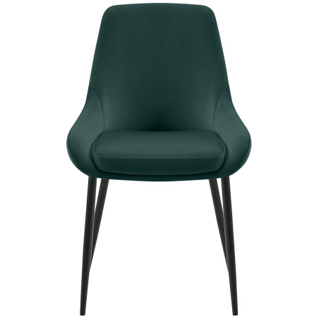 Lot de 2 chaises de salle à manger Elmira velours noir vert