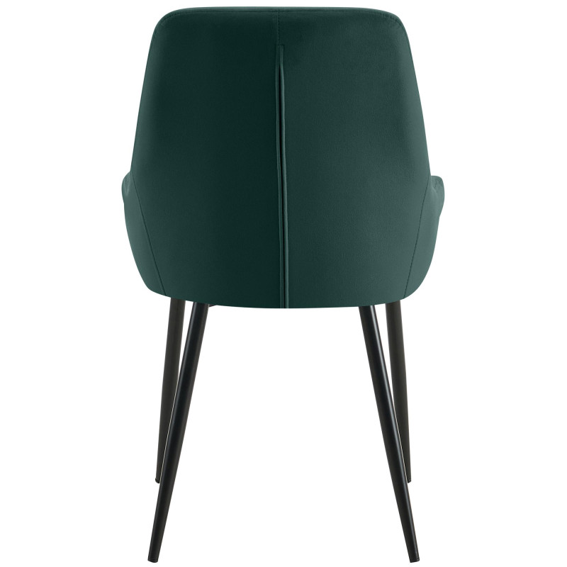 Lot de 2 chaises de salle à manger Elmira velours noir vert