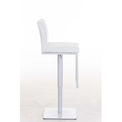 Tabouret de bar Panama W en cuir artificiel blanc
