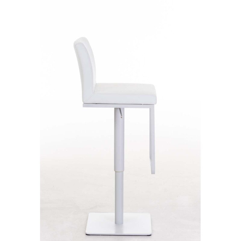 Tabouret de bar Panama W en cuir artificiel blanc