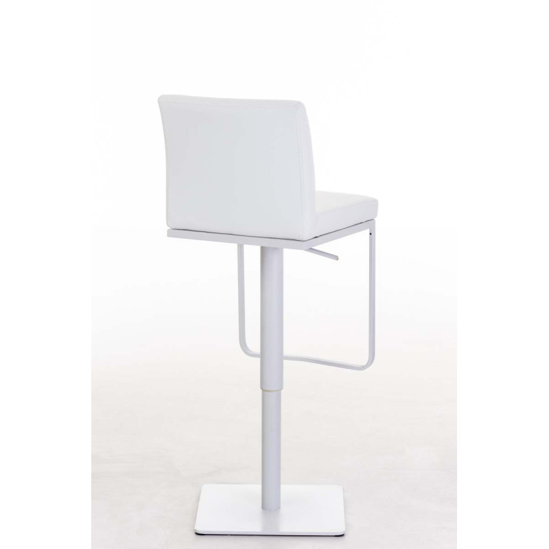 Tabouret de bar Panama W en cuir artificiel blanc