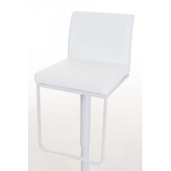 Tabouret de bar Panama W en cuir artificiel blanc