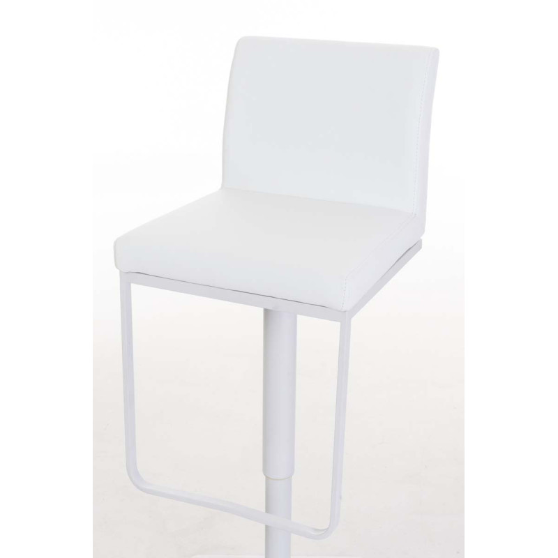 Tabouret de bar Panama W en cuir artificiel blanc
