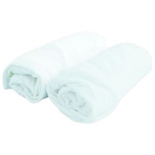 Drap housse bébé DOMIVA - Jersey - Blanc - 60 x 120 cm - Lot de 2