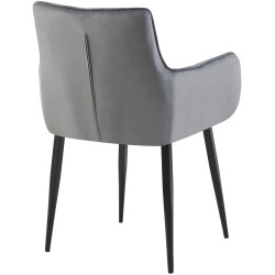 Fauteuil Tirana, velours, gris foncé