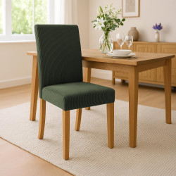 Chaise de salle à manger Ina Cord vert clair antique