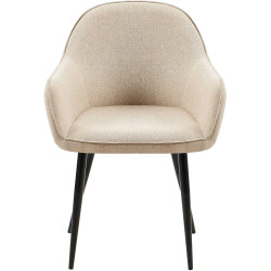 Lot de 2 chaises de salle à manger Boise tissu taupe