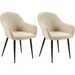 Lot de 2 chaises de salle à manger Boise tissu taupe