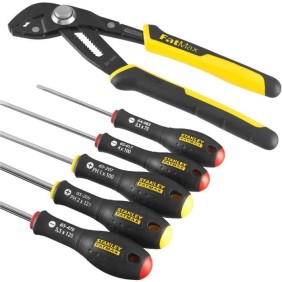 Jeu de 6 Outils - - STANLEY FATMAX - FMHT0-62639 - Pince Multiprise a Verrouillage 250 mm + Tournevis Electricien + Phillips