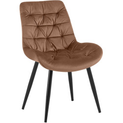 Chaise de salle à manger Rossford en velours marron