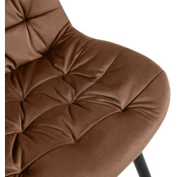 Chaise de salle à manger Rossford en velours marron
