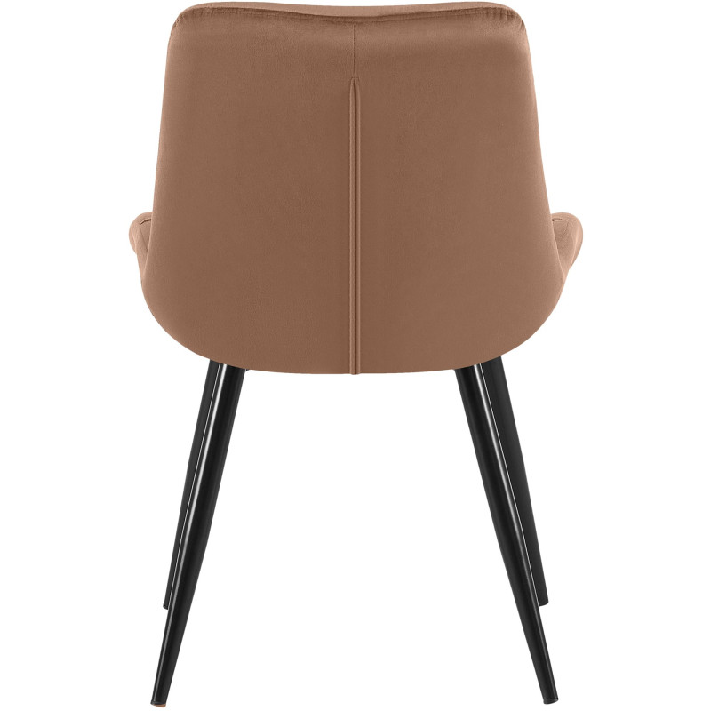 Chaise de salle à manger Rossford en velours marron