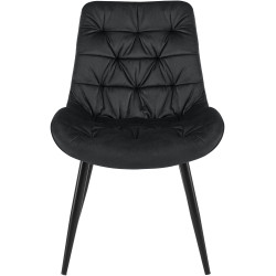 Chaise de salle à manger Rossford en velours noir
