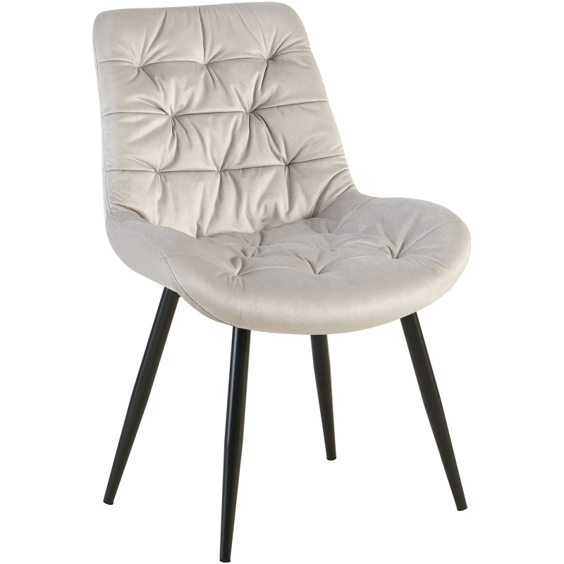 Chaise de salle à manger Rossford, velours gris