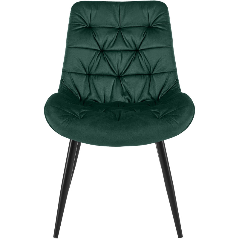 Chaise de salle à manger Rossford en velours vert