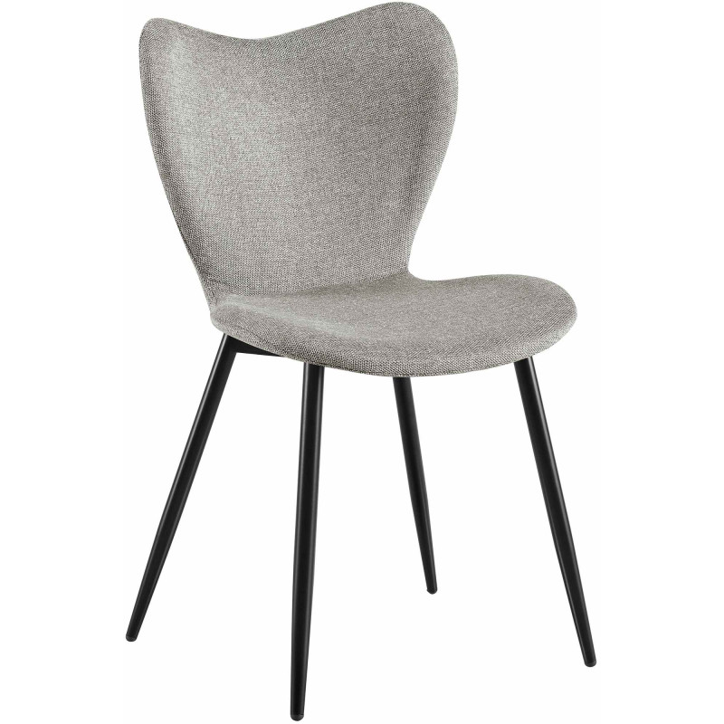 Chaise de salle à manger Maika en tissu gris