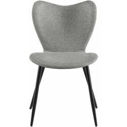 Chaise de salle à manger Maika en tissu gris