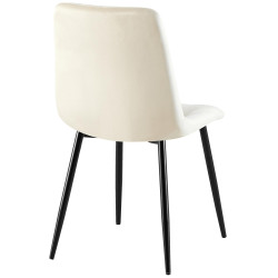 Chaise de salle à manger Clairton en velours crème