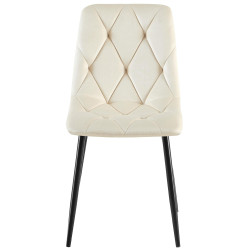 Chaise de salle à manger Clairton en velours crème