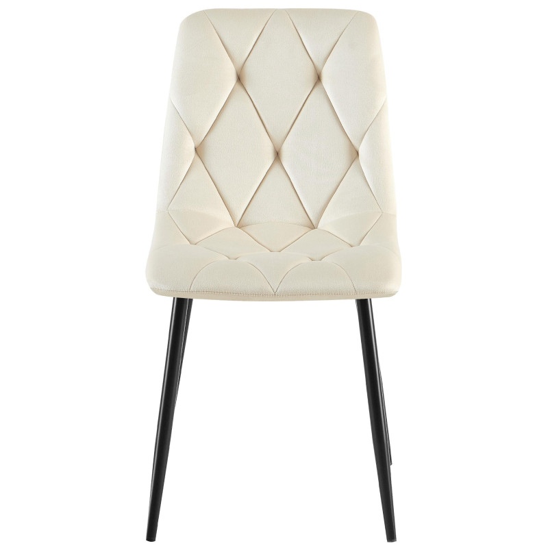 Chaise de salle à manger Clairton en velours crème