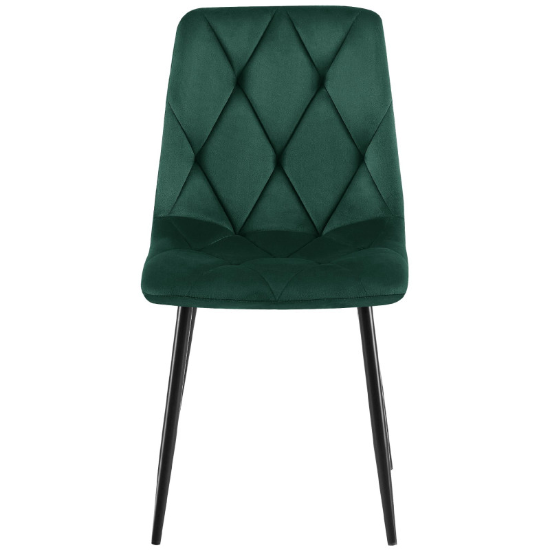 Chaise de salle à manger Clairton en velours vert foncé
