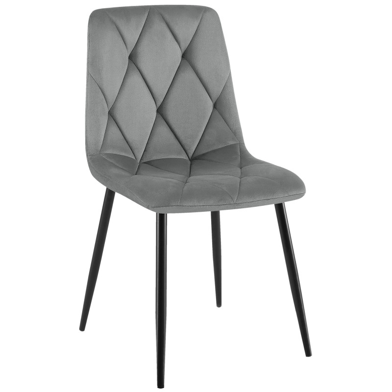 Chaise de salle à manger Clairton en velours gris foncé