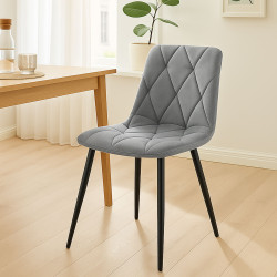 Chaise de salle à manger Clairton en velours gris foncé