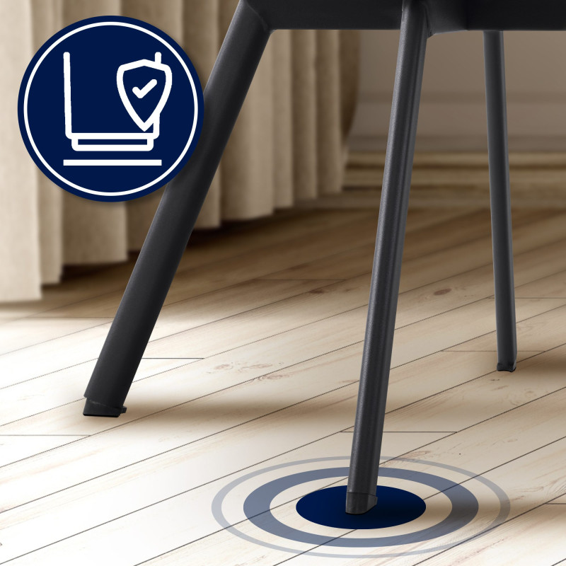 Chaise de salle à manger Jordi en velours gris foncé